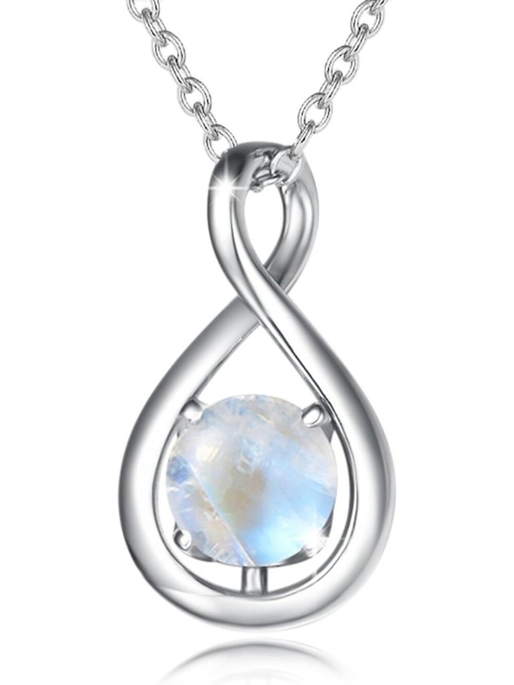 Dainty Infinity Birthstone Necklace in Sterling Silver - Elegant Pendant Jewelry